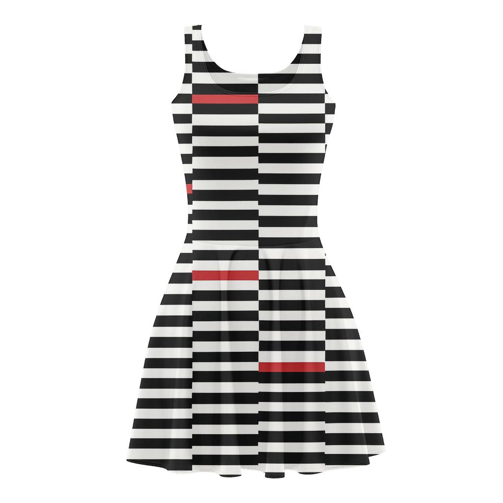 Split Stripe Register Shift comfortable stretch skater dresses