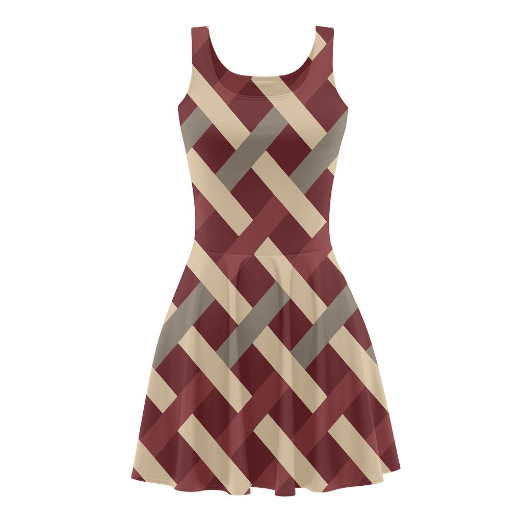 Braided Band Matrix trendy mini skater dresses