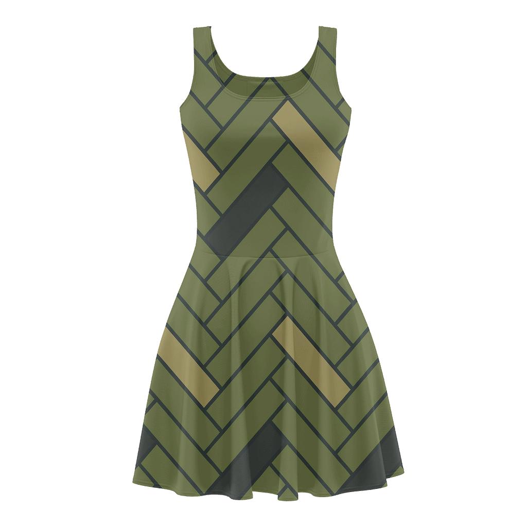 Herringbone Block Pulse skater dresses for occasions