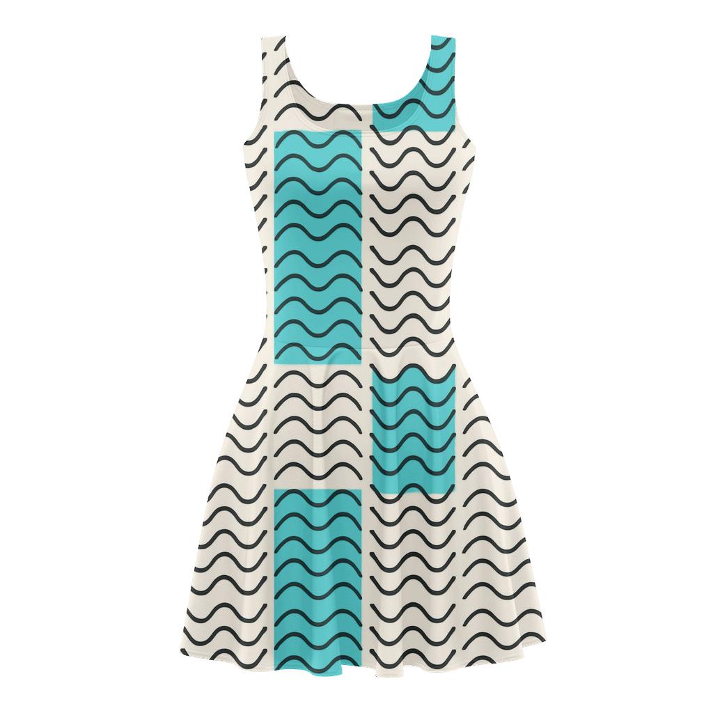 Wave Line Packet Weave designer pattern skater dresses