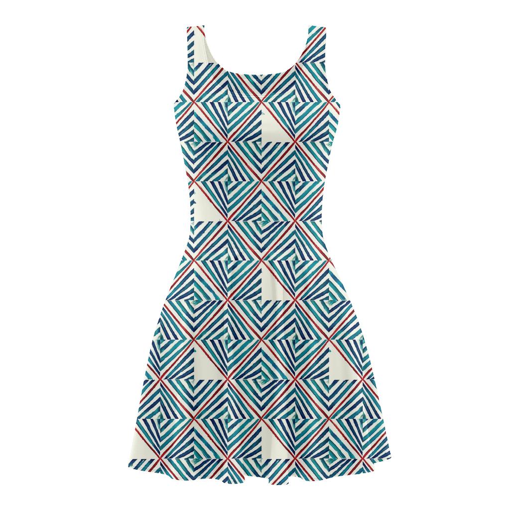 Pinwheel Microstripe Register custom skater dresses