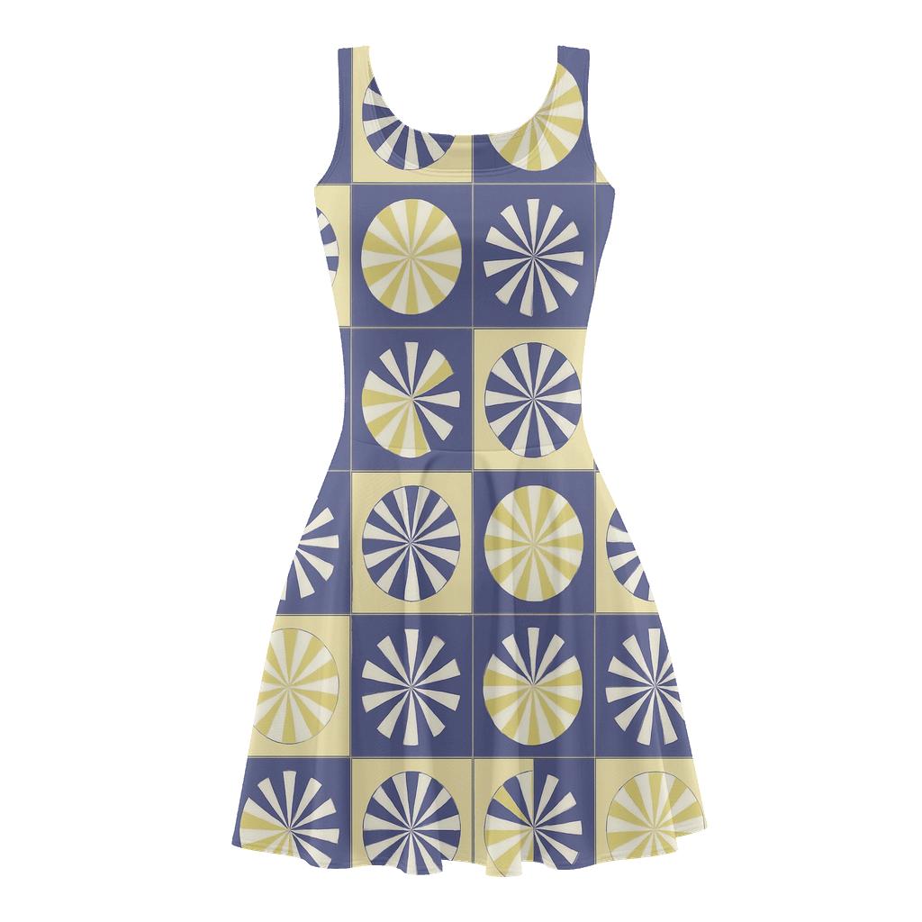 Radial Slice Tilework unique custom skater dresses