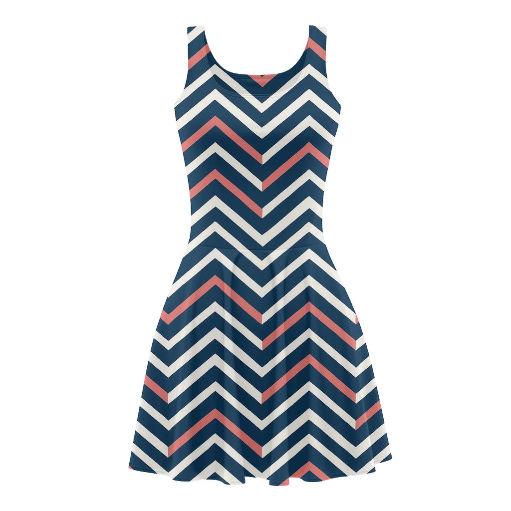 Chevron Delay Register trendy mini skater dresses