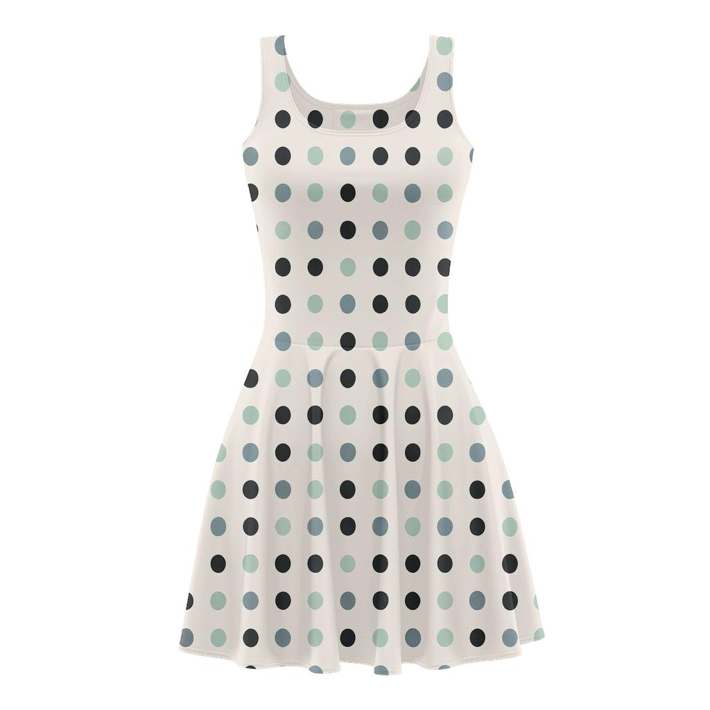 Pinned Grid Drift Dots designer pattern skater dresses