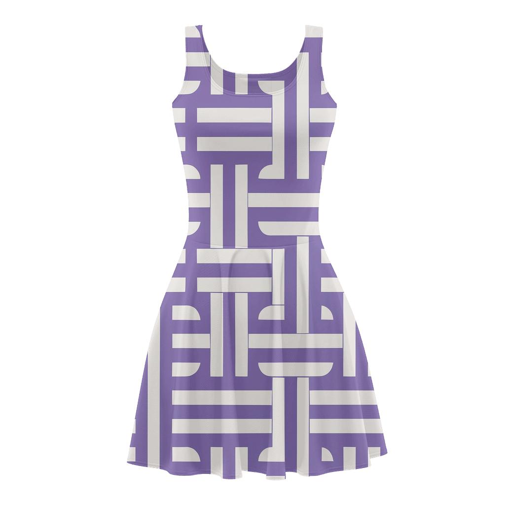 Interlaced Ribbon Matrix Lines skater dresses for occasions