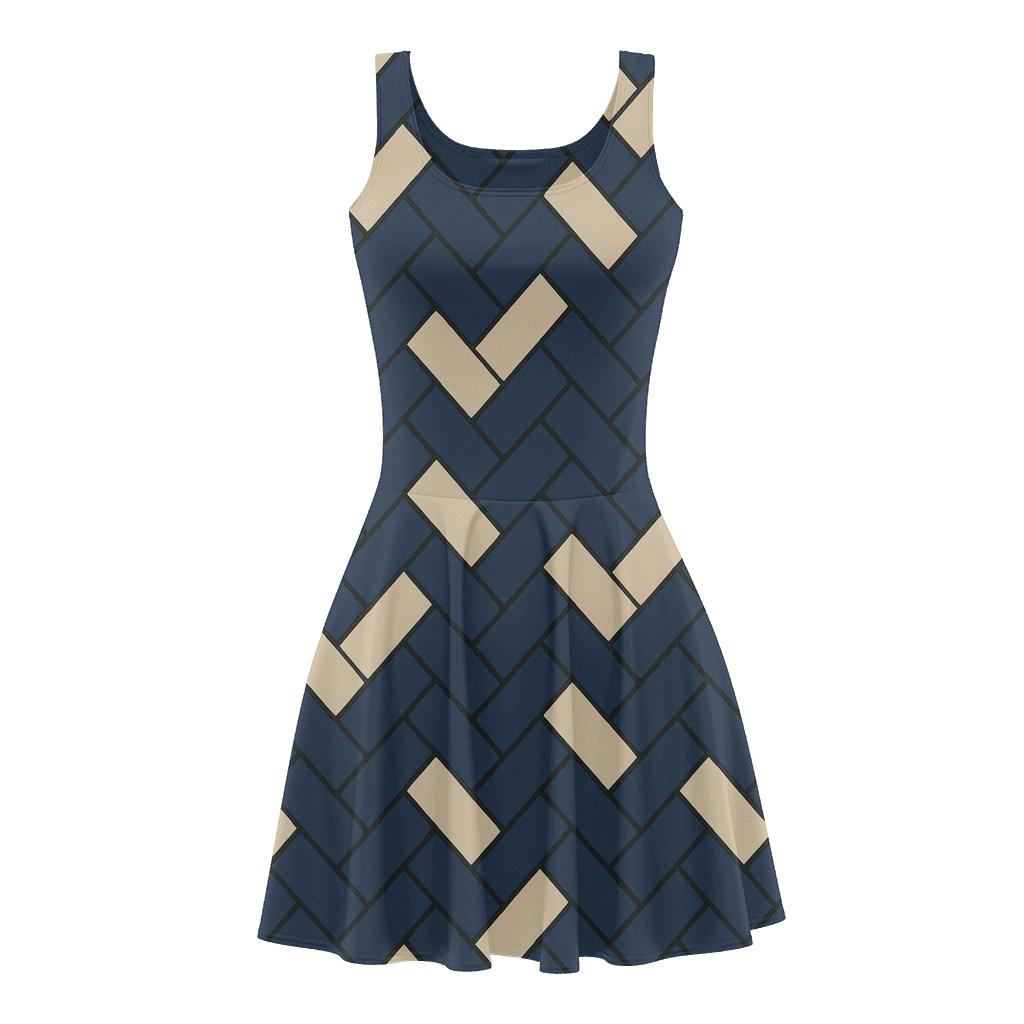 Herringbone Step Cascade personalized fit skater dresses