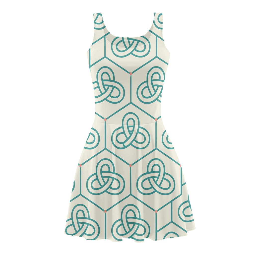 Hex Knot Relay floral print skater dresses