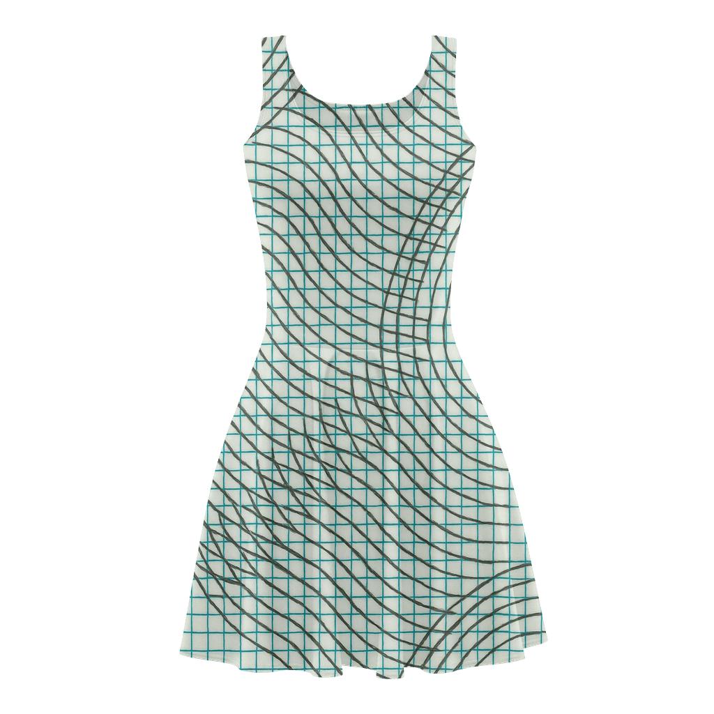 Moire Lattice Pulse unique custom skater dresses