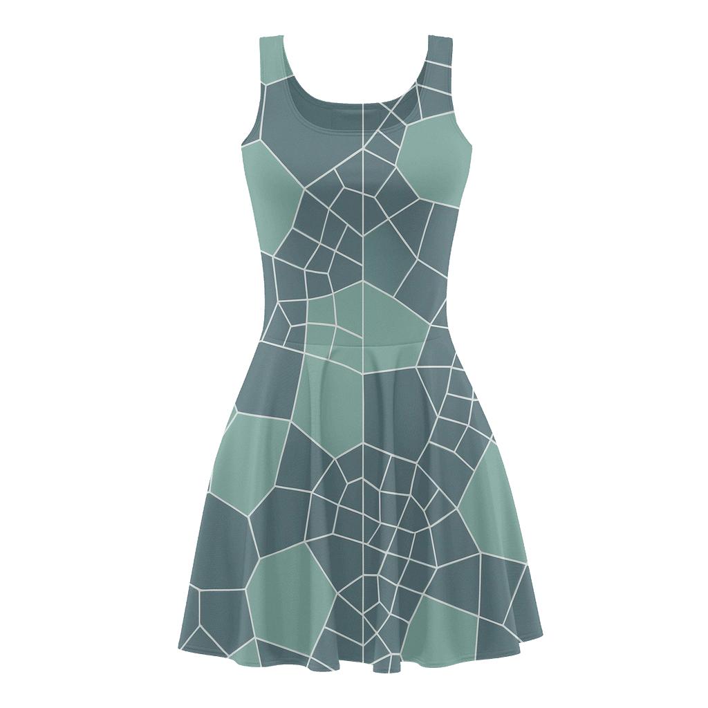 Fractured Cell Mesh Mosaic unique custom skater dresses