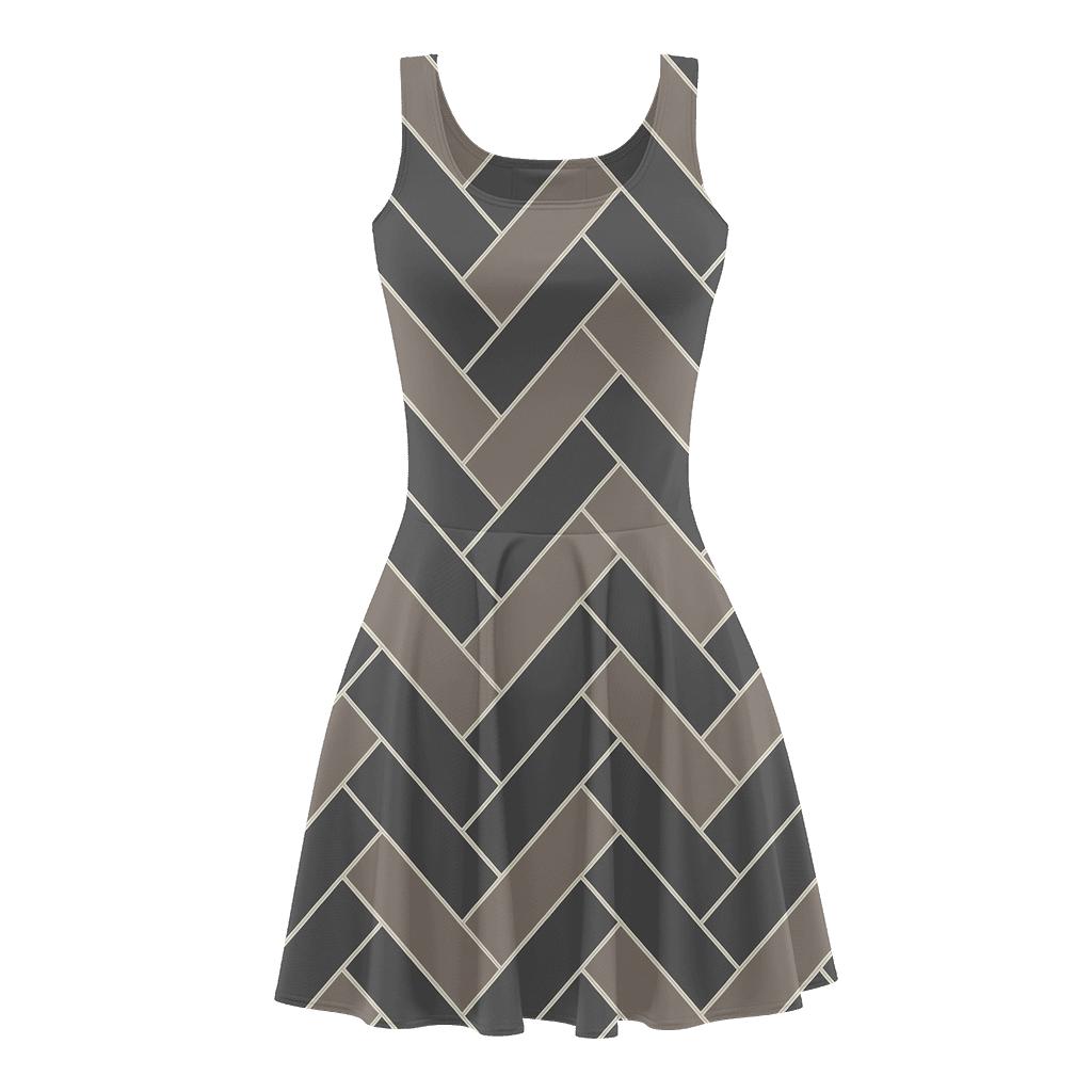 Herringbone Offset Rails stylish a-line skater dresses