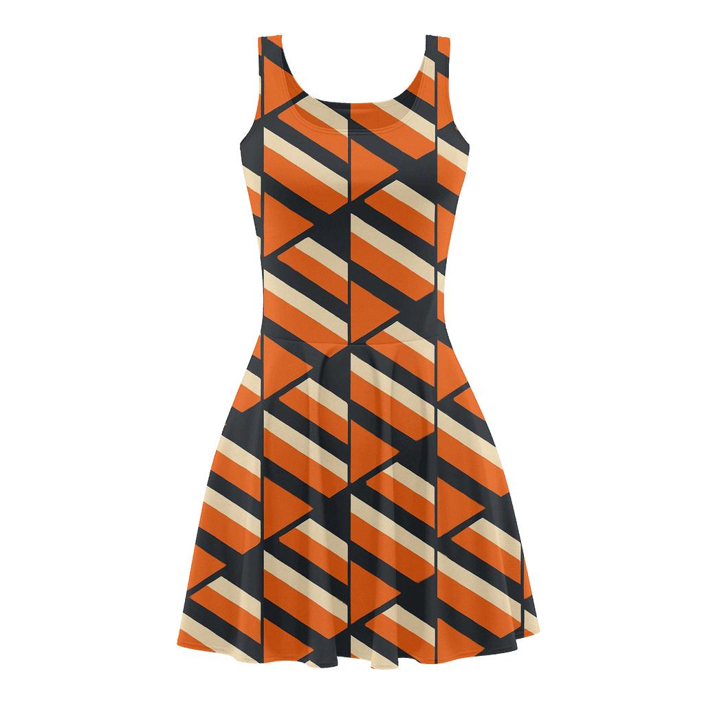 Diagonal Prism Array designer pattern skater dresses