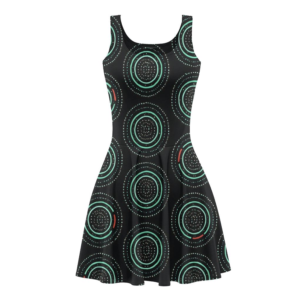 Concentric Track Microdots custom skater dresses