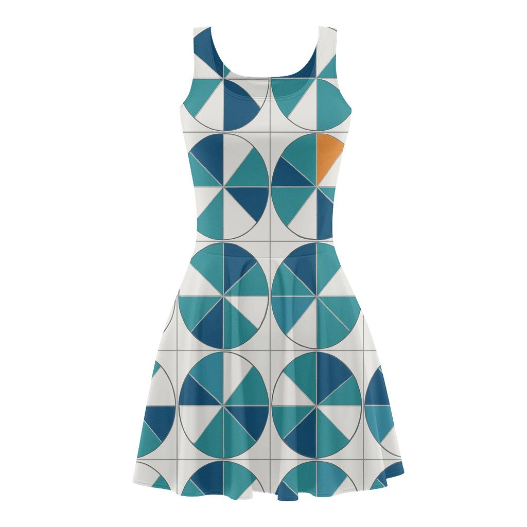 Radial Segment Relay Tiles designer pattern skater dresses