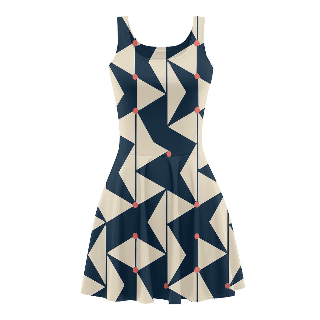 Kite Tile Pivot Weave trendy mini skater dresses