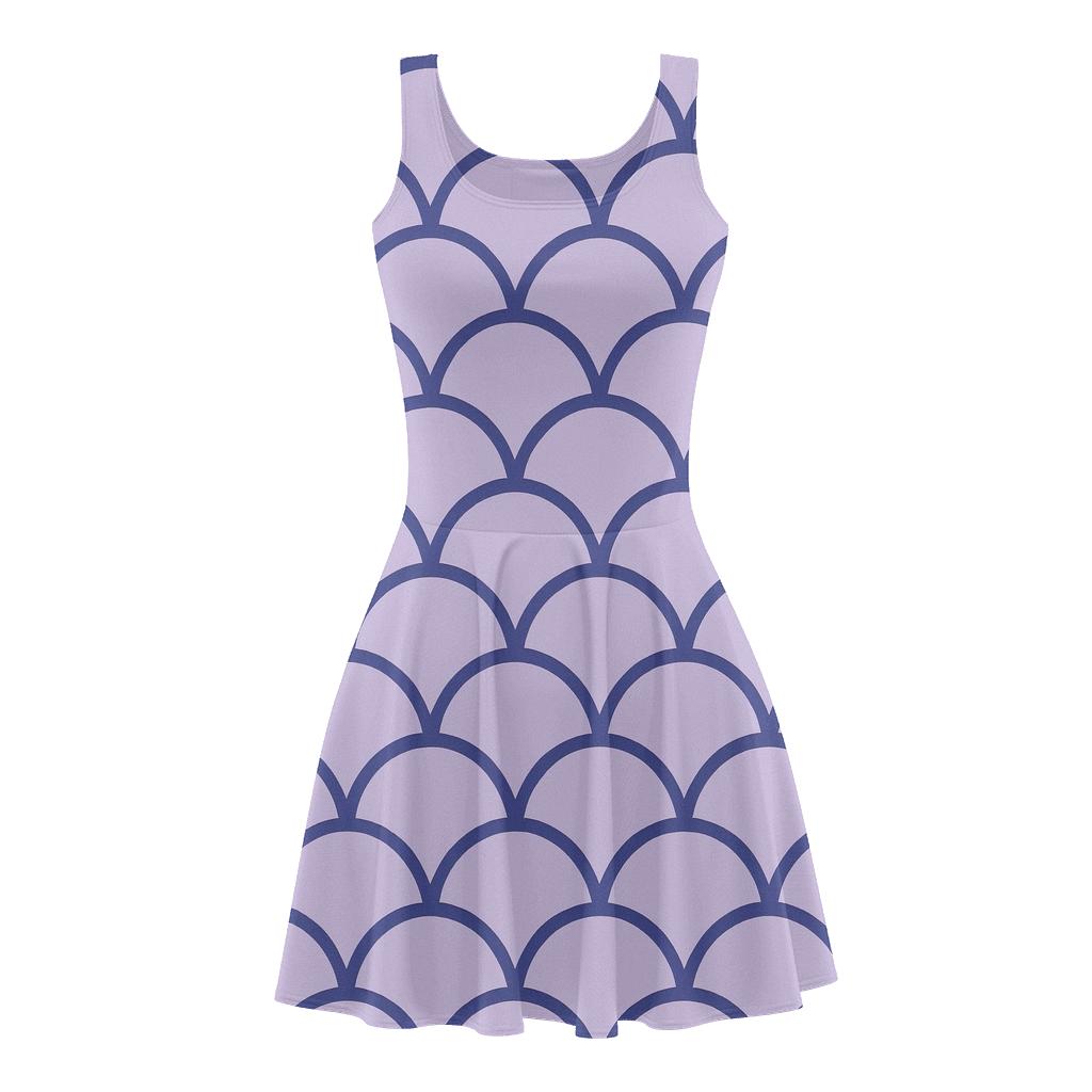 Scallop Arc Grid Counterpoint skater dresses for occasions