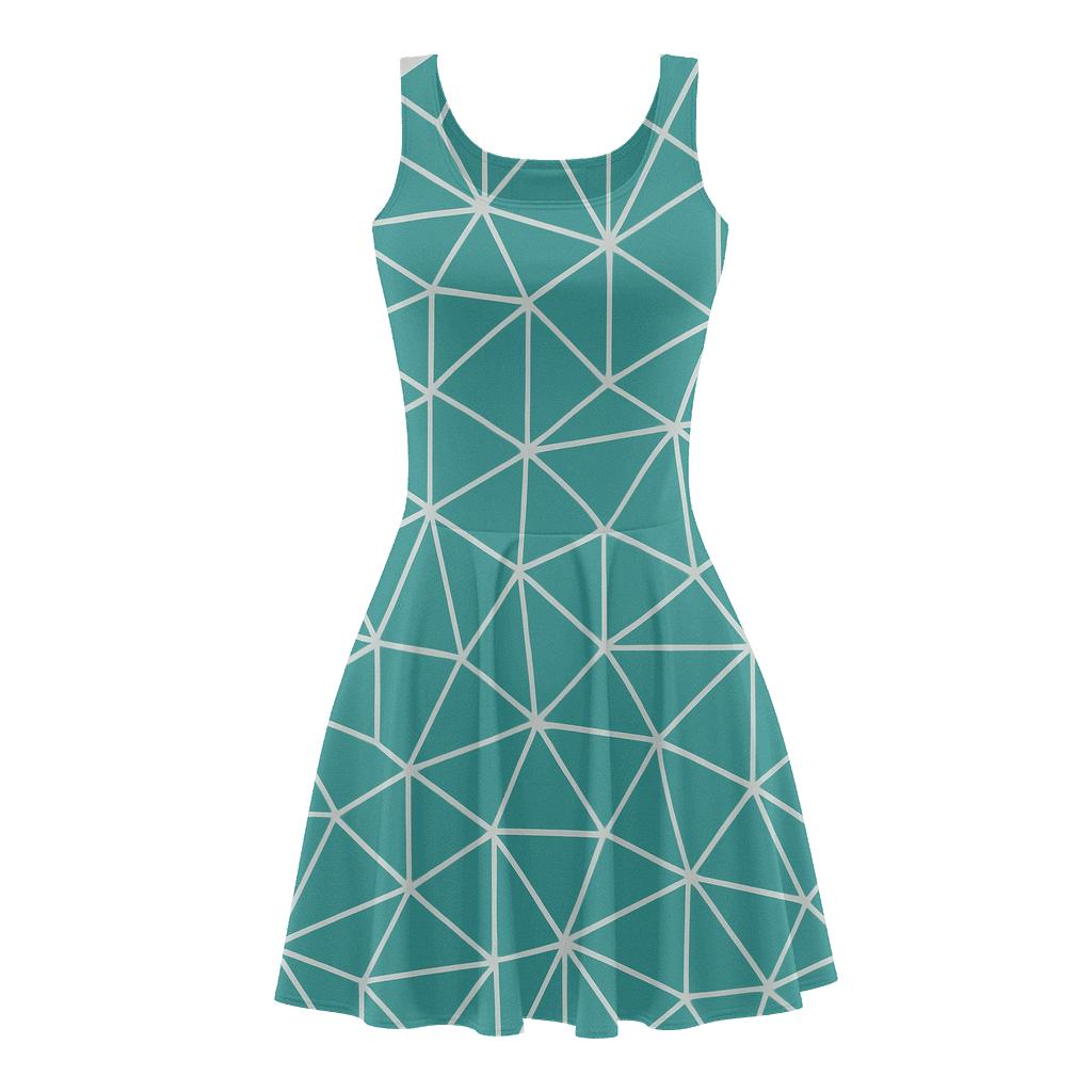Hex Tile Phase Ripple unique custom skater dresses