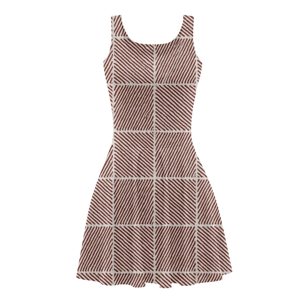 Parallel Crosshatch Pulse Panels trendy mini skater dresses