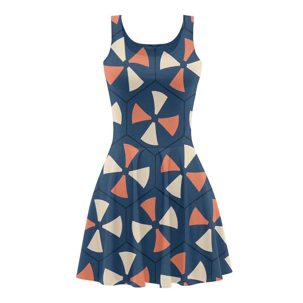 Hex Pinwheel Node Matrix personalized fit skater dresses