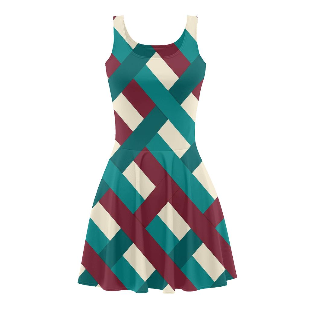 Diagonal Braided Band Weave custom skater dresses