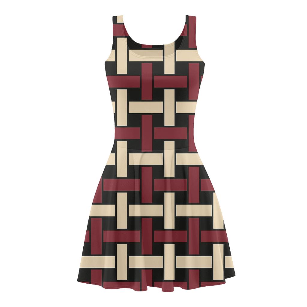 Interlaced Stripe Braid Grid custom skater dresses