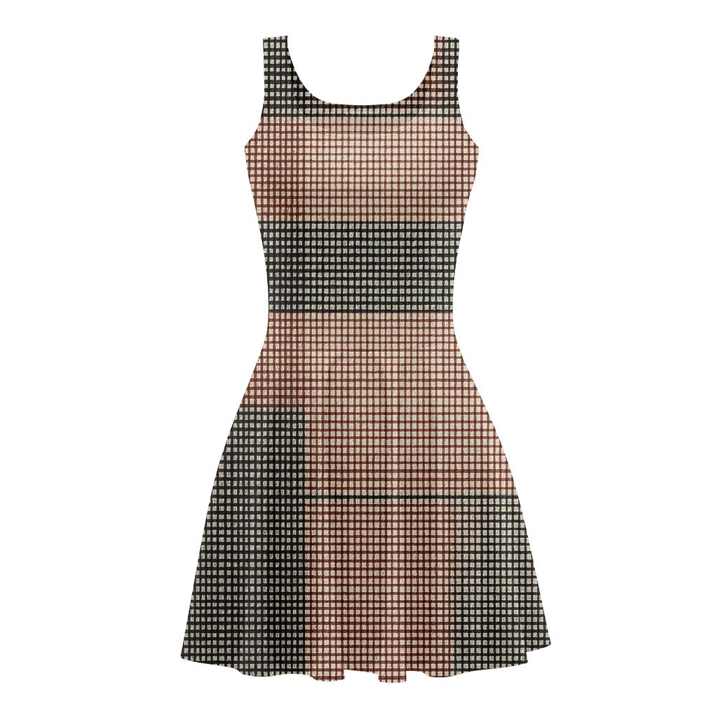 Crosshatch Density Modulation designer pattern skater dresses