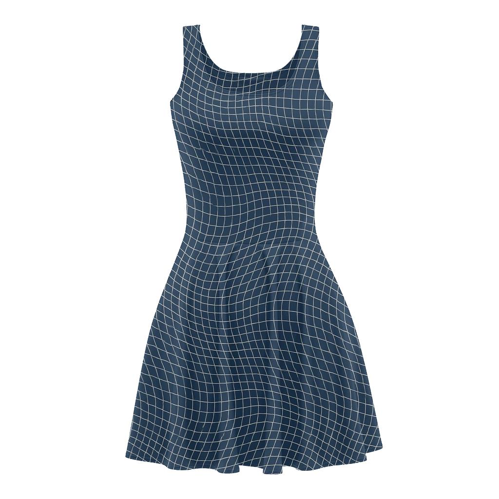 Moire Orbit Lattice trendy mini skater dresses
