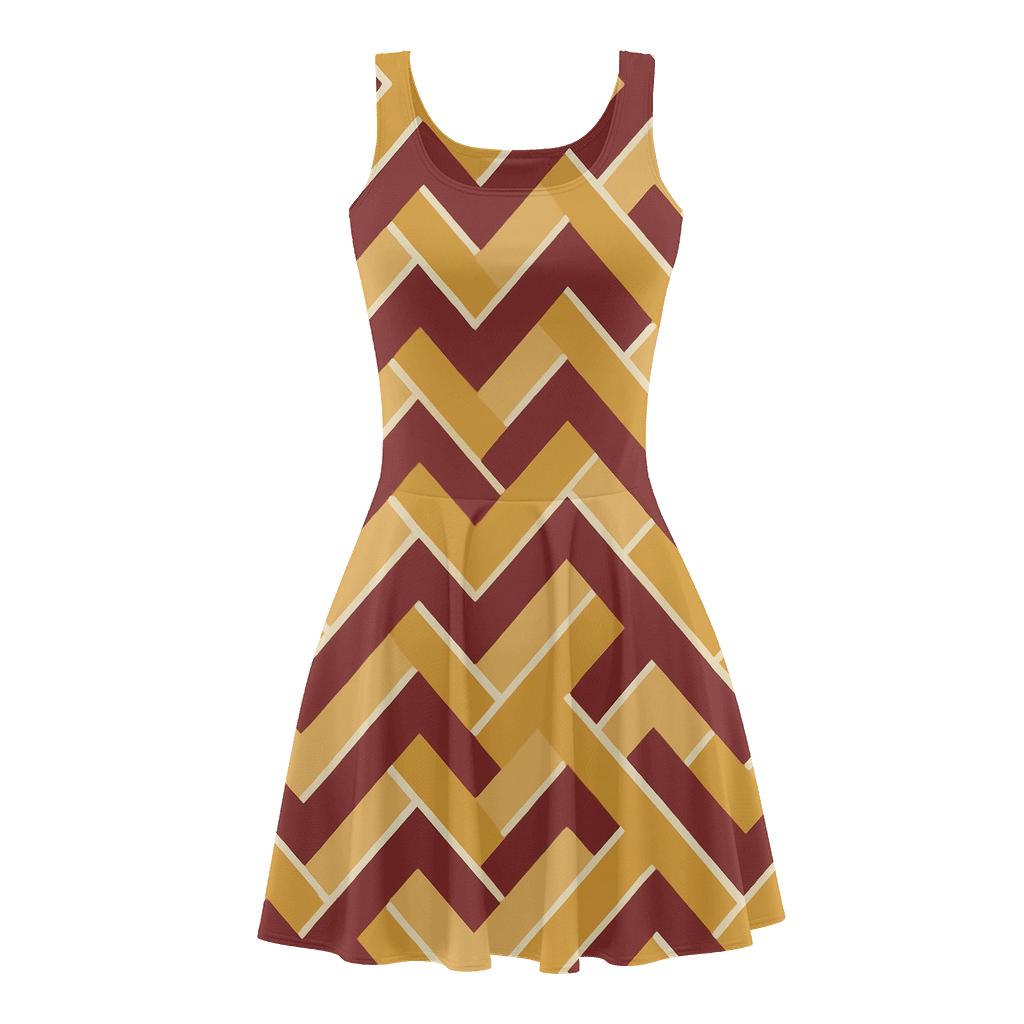 Diagonal Step Cascade Weave unique custom skater dresses