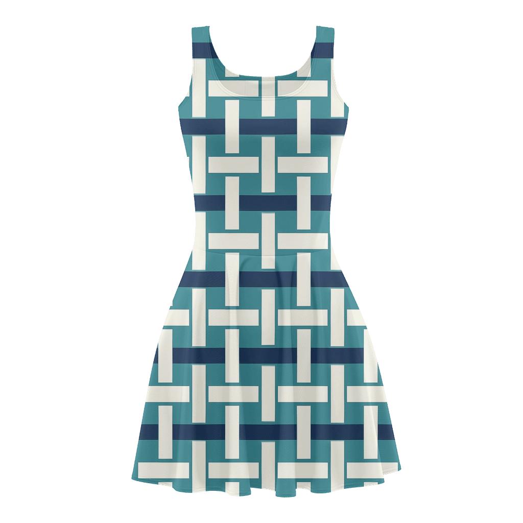 Interlaced Ribbon Matrix Flat designer pattern skater dresses