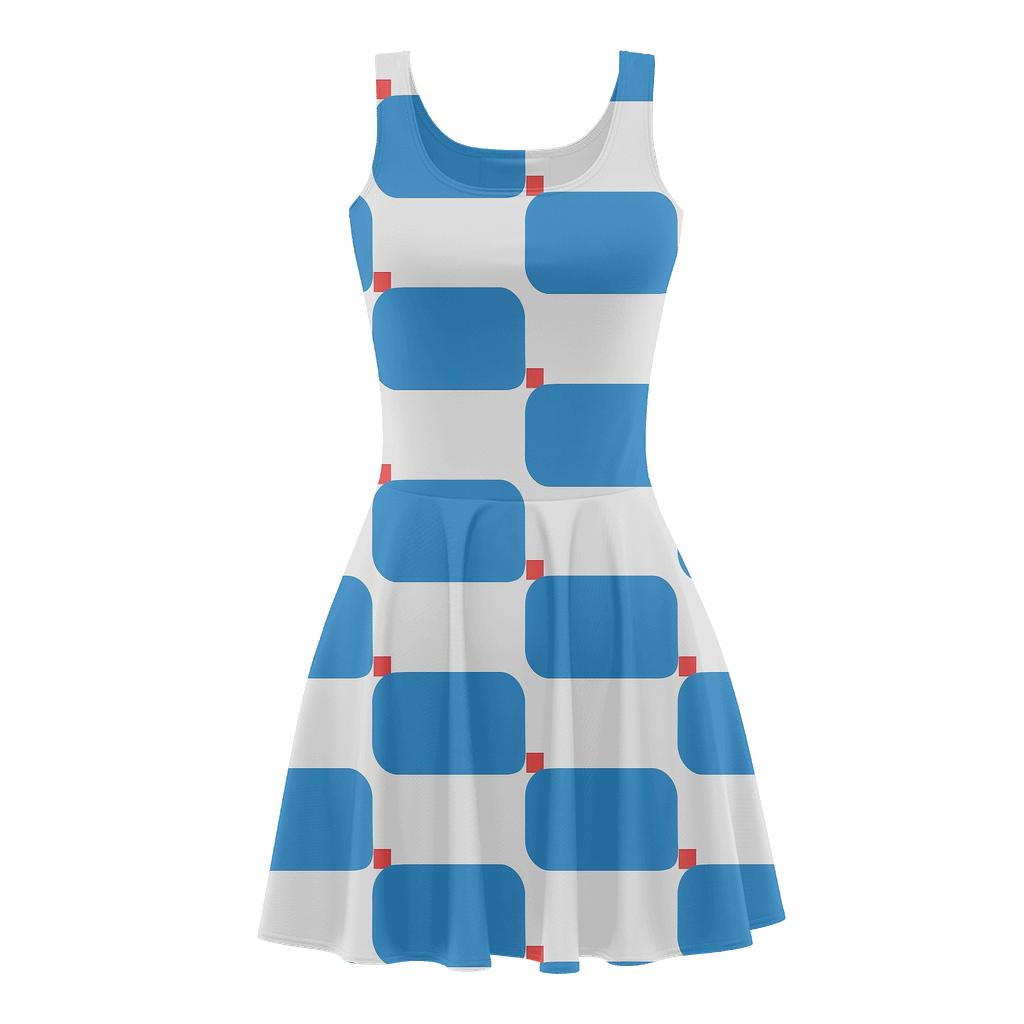 Pinned Grid Drift Cells skater dresses for occasions