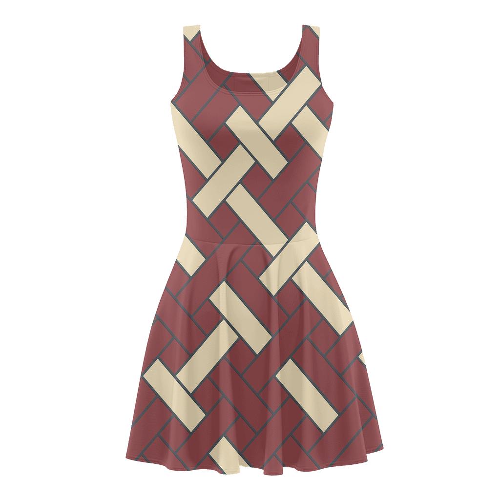 Interlaced Zig Weave Matrix stylish a-line skater dresses