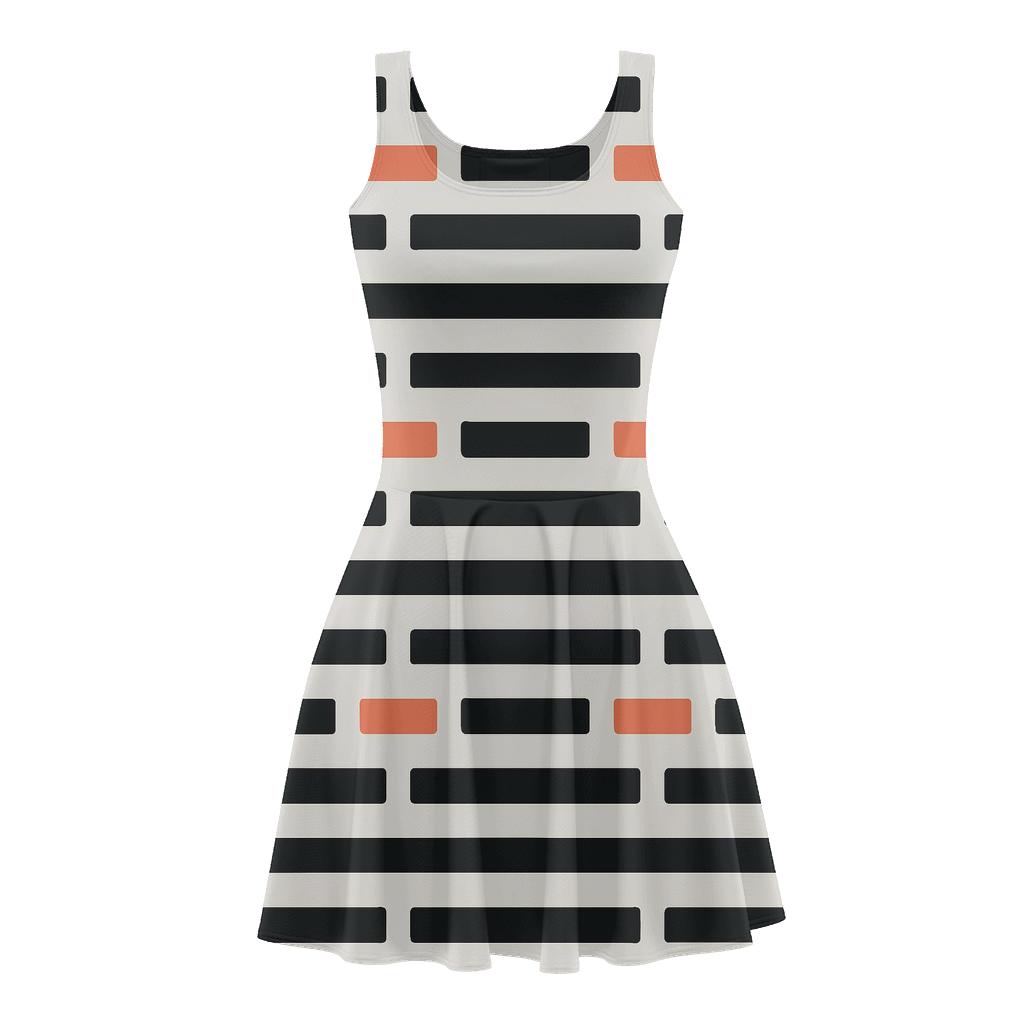 Split Stripe Resonance Grid custom skater dresses