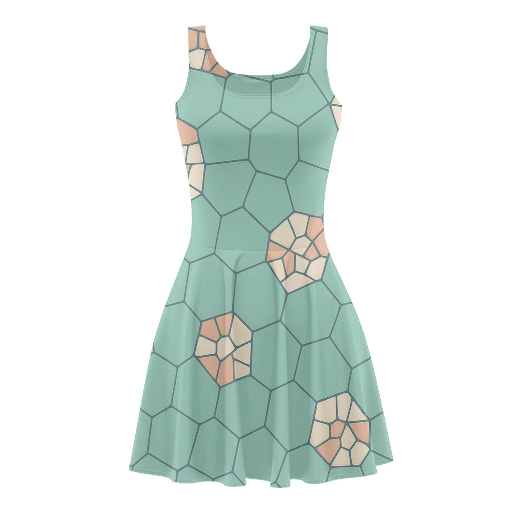 Cell Mesh Fragment Scatter designer pattern skater dresses