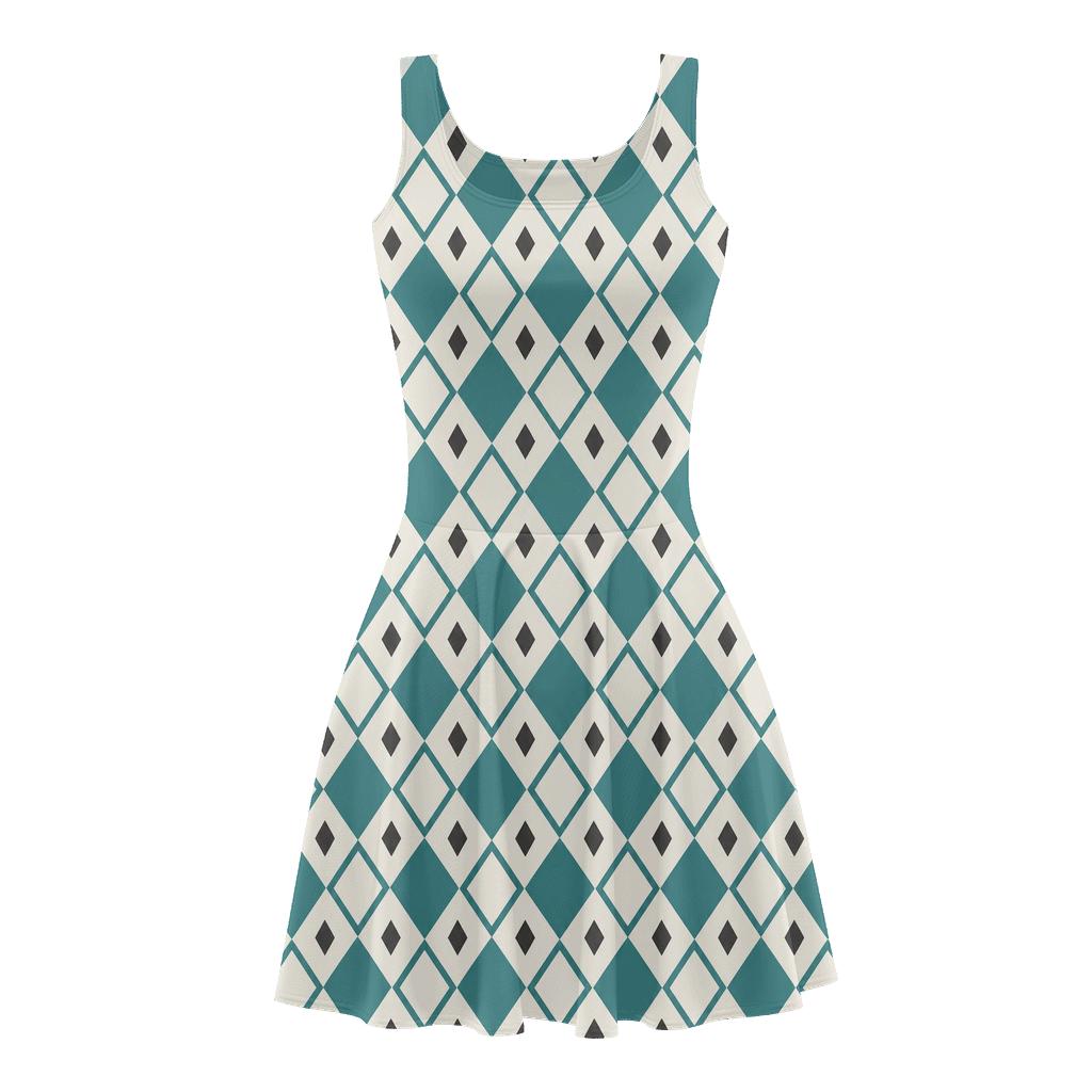 Offset Lozenge Cadence stylish a-line skater dresses [AI-adabce46-7e7528f61436]