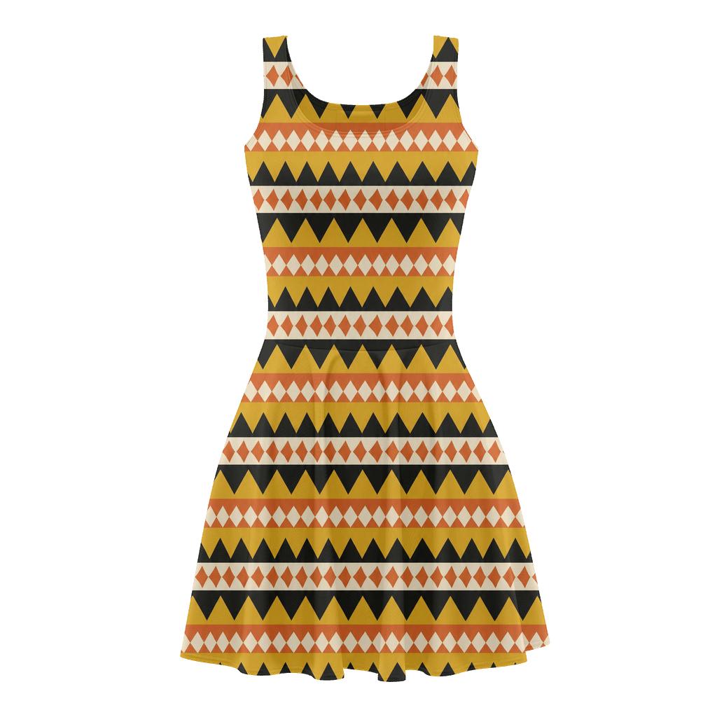 Sawtooth Stripe Counterflow custom skater dresses [AI-f69ed166-bd34ea227a21]