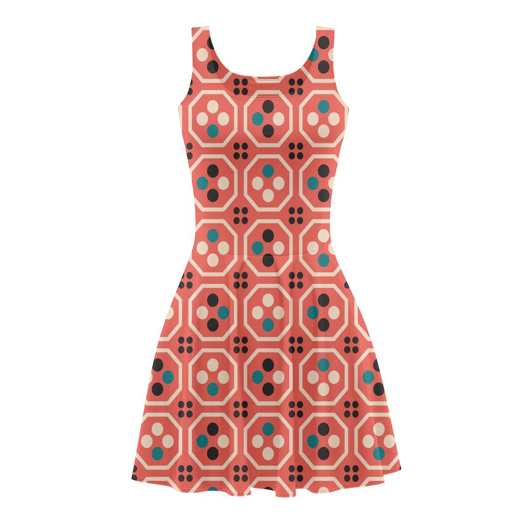 Octagon Dot Sync Grid designer pattern skater dresses [AI-d19ab78b-d7499101ecfb]
