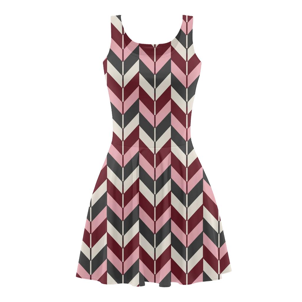 Twin Rail Chevron Mesh comfortable stretch skater dresses [AI-fc3e3e79-230c8b2e32ff]
