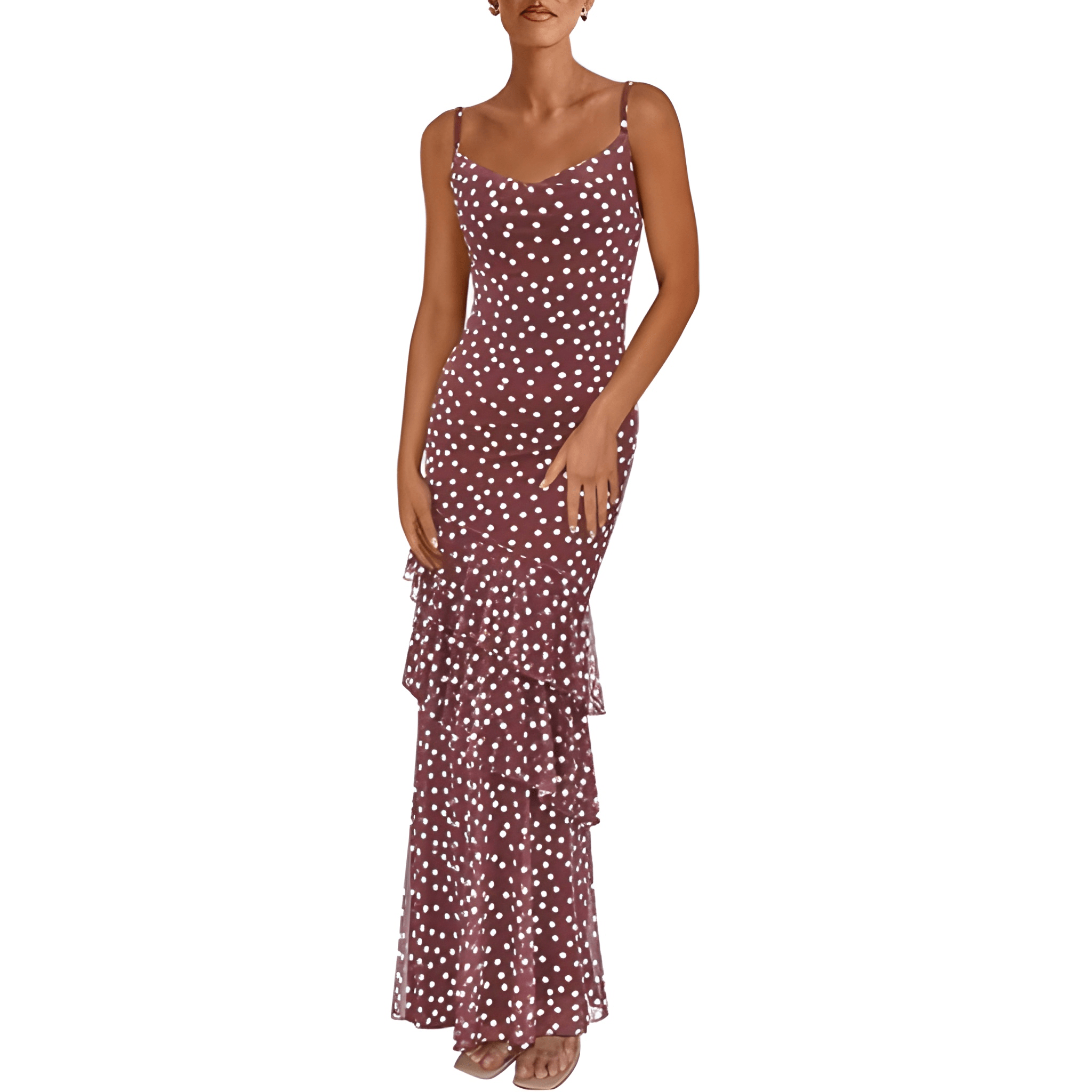 Summer Spring Tiered Floral Beach Maxi Dress Spaghetti For Women