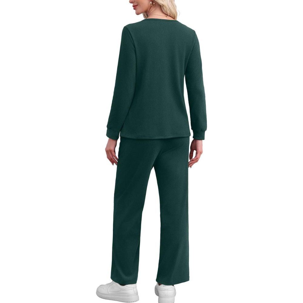 Lounge Sets for Women Two Piece - Button Down Sweatsuit Sweatpant with Pockets
