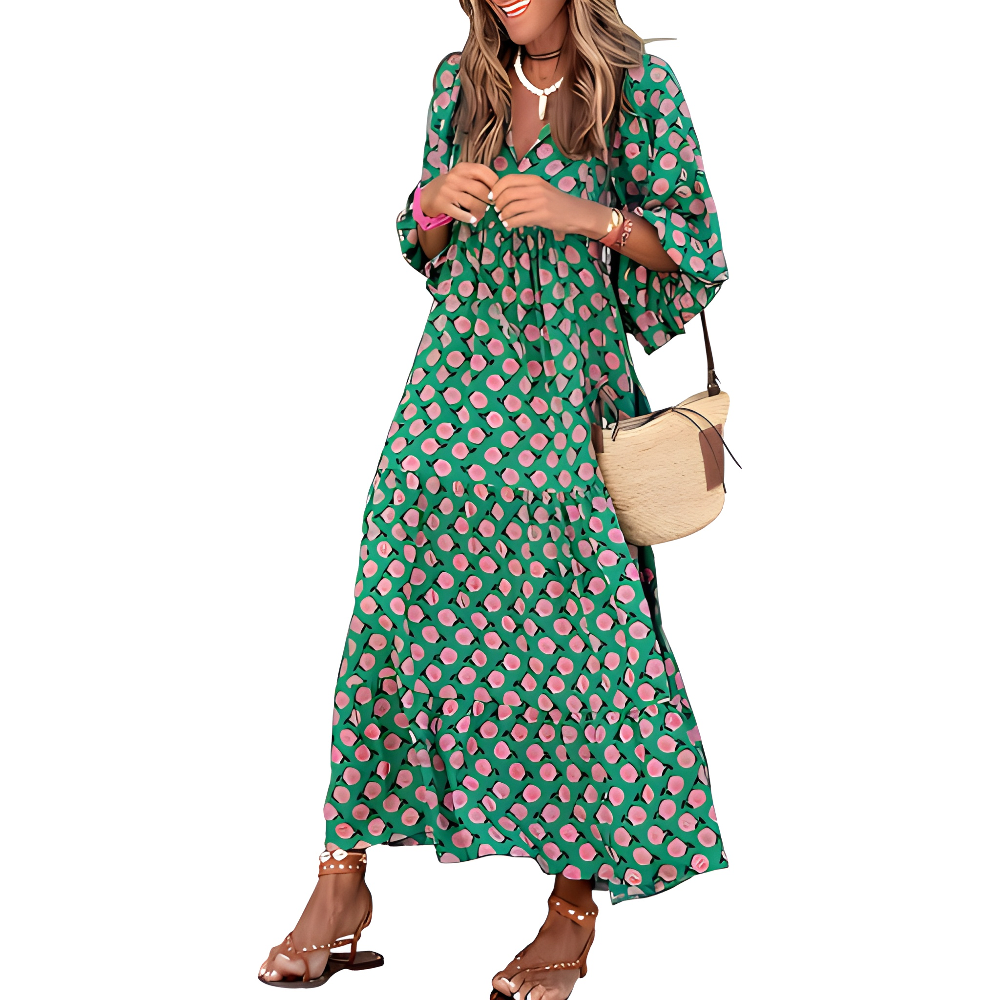 Loose And Fit Casual Summer Bohemian V Neck For Women