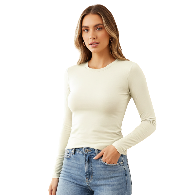 Women’s Trendy Long Sleeve Crop Top Tight Fit Casual Wear