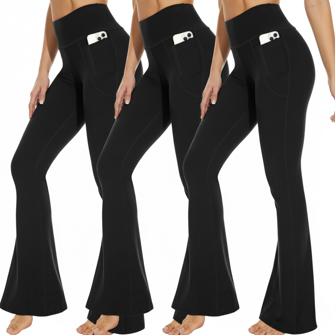 3 Packs Flare Leggings With Pockets