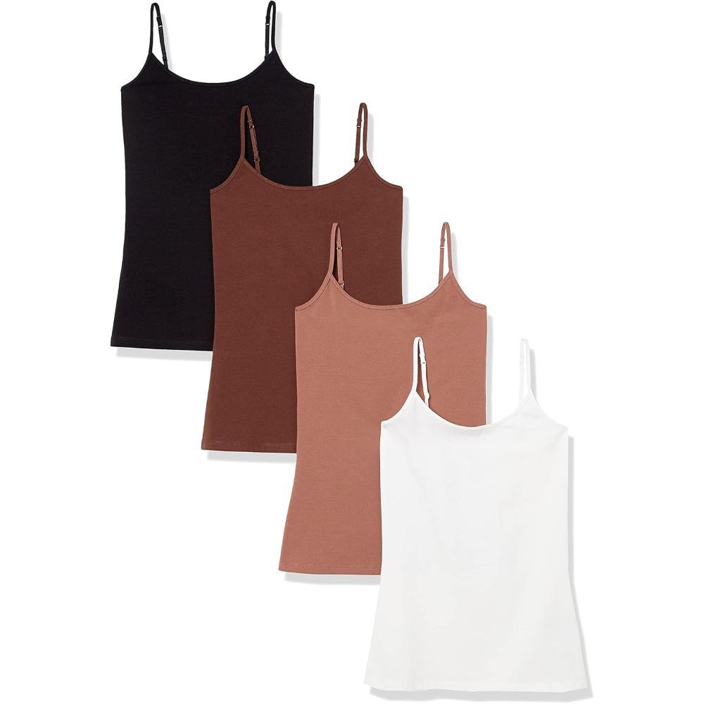 Slim Stretch Camisole 4 Pack With Adjustable Straps