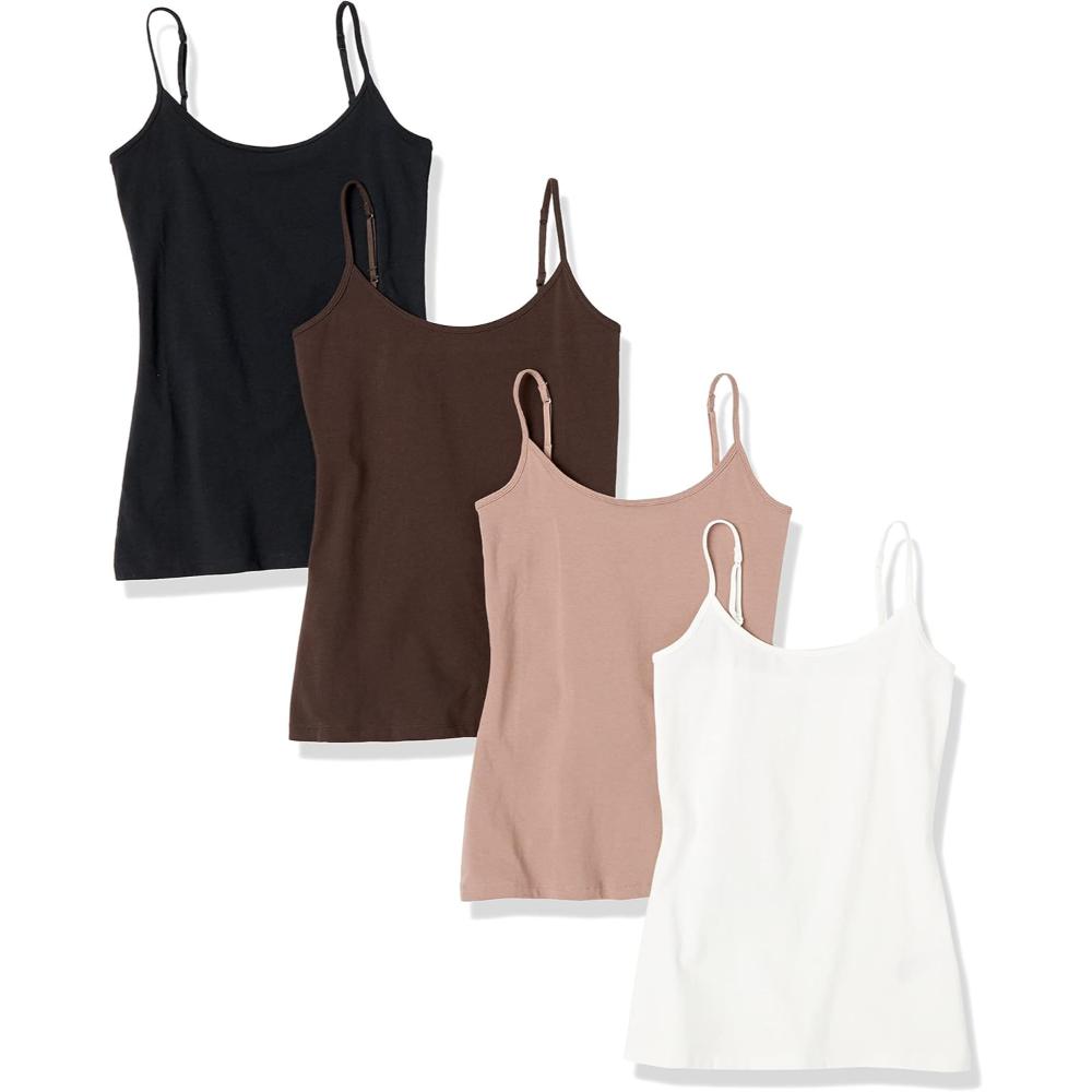 Slim Stretch Camisole 4 Pack With Adjustable Straps