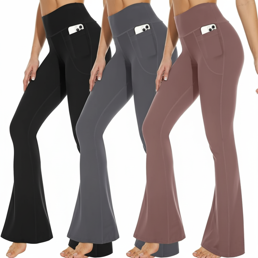 3 Packs Flare Leggings With Pockets