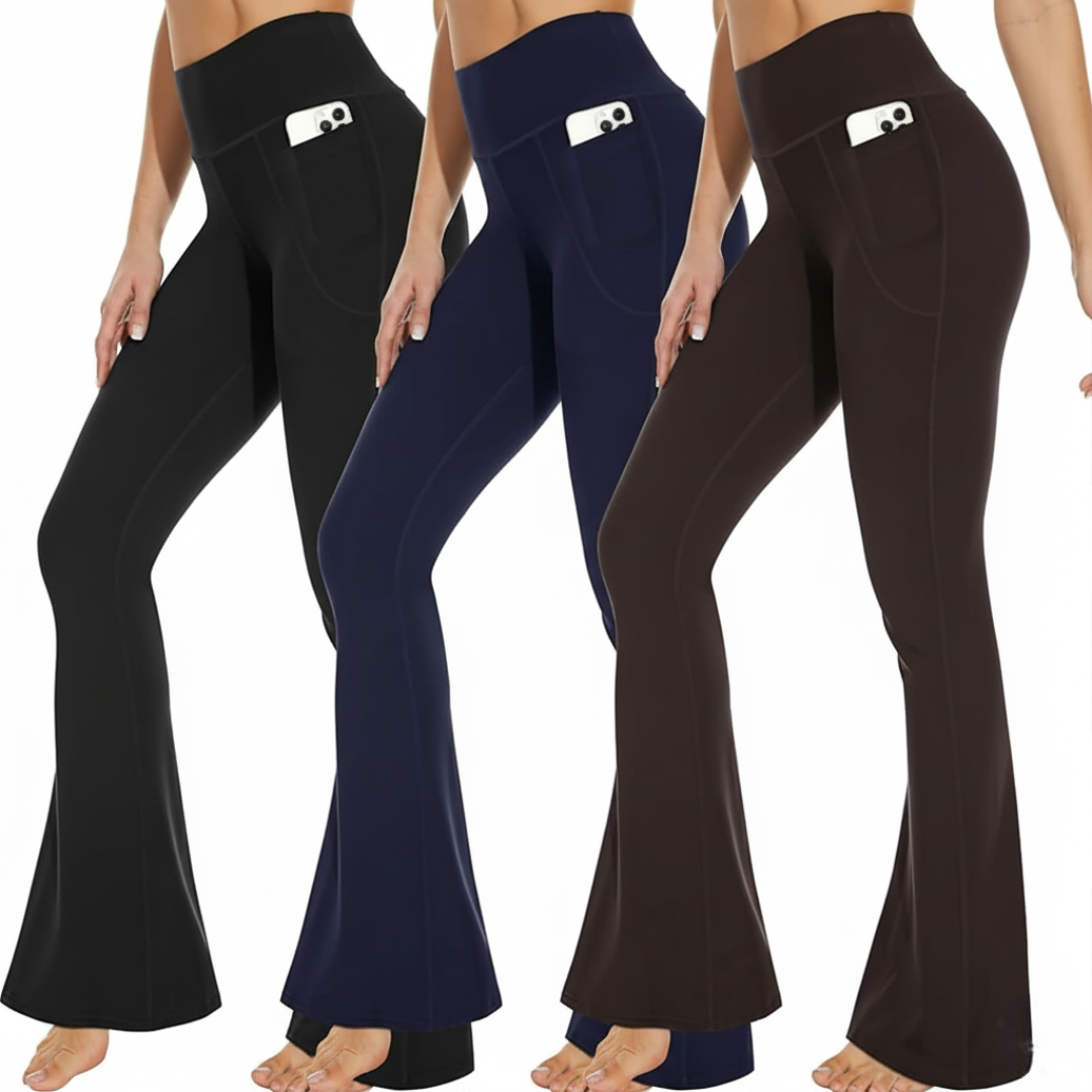 3 Packs Flare Leggings With Pockets