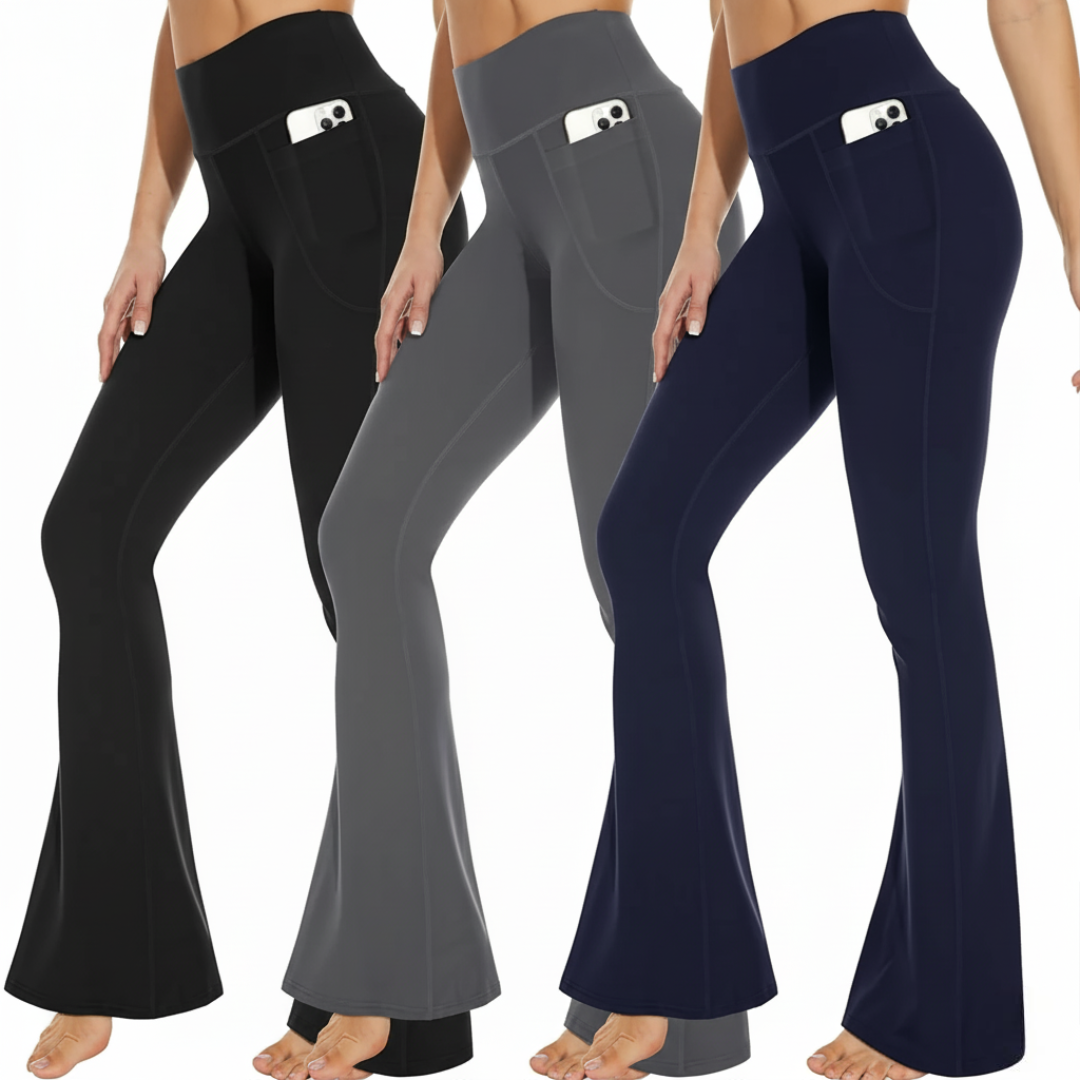 3 Packs Flare Leggings With Pockets