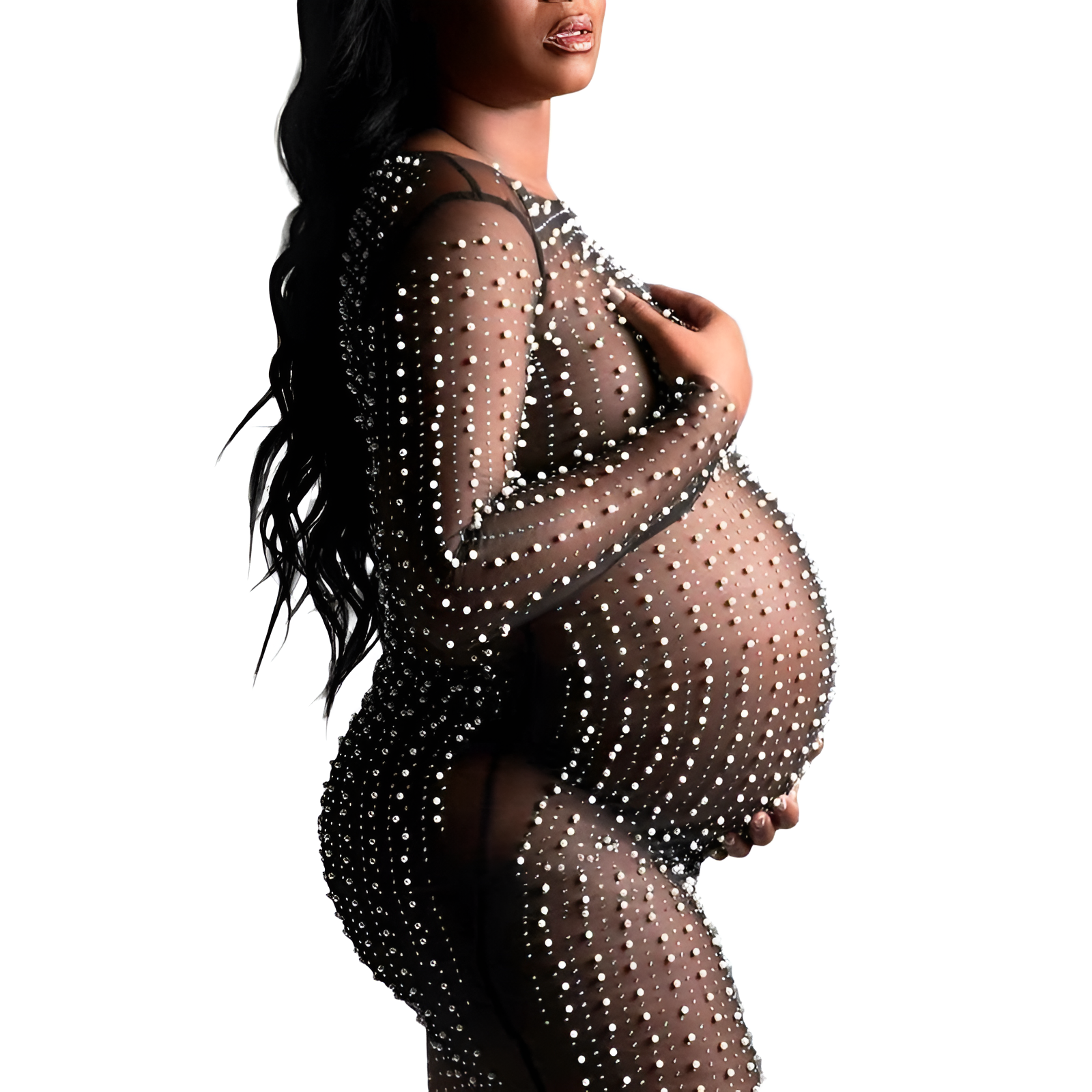 Mesh Bikini Cover Up Dress With Pearl Detail For Women