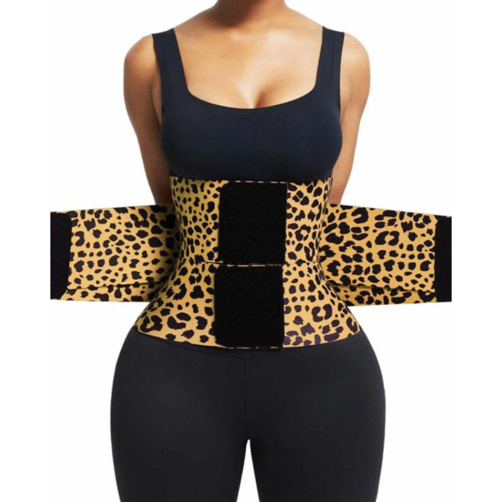 Leopard Pattern Printed Double Strap Body Shaper-Secret Slim Wear