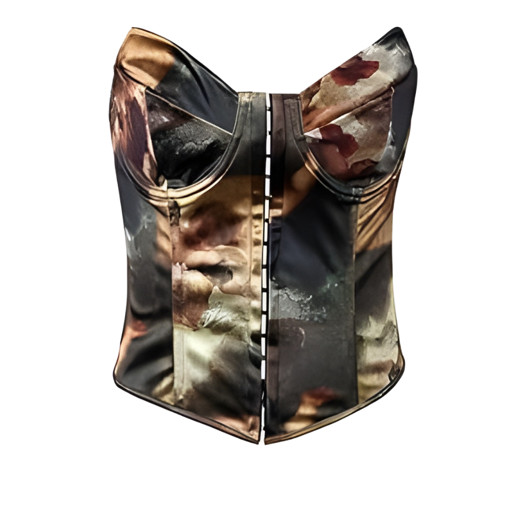 Floral Print Strapless Bustier Corset Top For Women