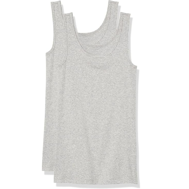 Slim Fit Tank Top With Ribbed Cotton Blend Pullover Pack of 2-Secret Slim Wear